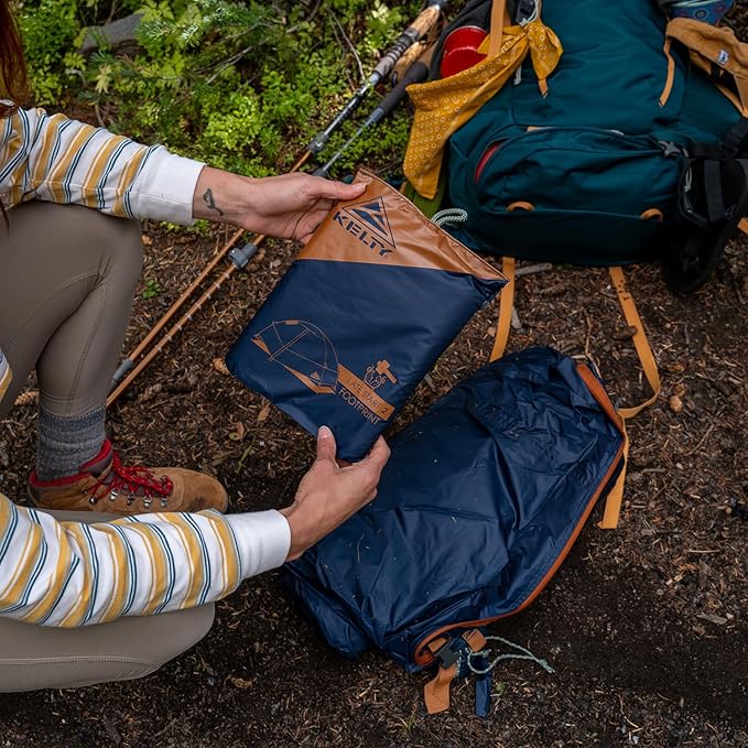 Kelty Late Start Tent Footprint (Footprint ONLY) – Lightweight, Water Resistant, Fitted Ground Sheet, Updated for 2024