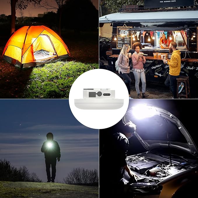 10000mAh Rechargeable Hanging Tent Light with Magnet, Portable 30W 4000LM LED 3 Color Lighting Modes Camping Lantern, Power Bank, IPX5 Waterproof LED Flashlight for Emergency & Gift