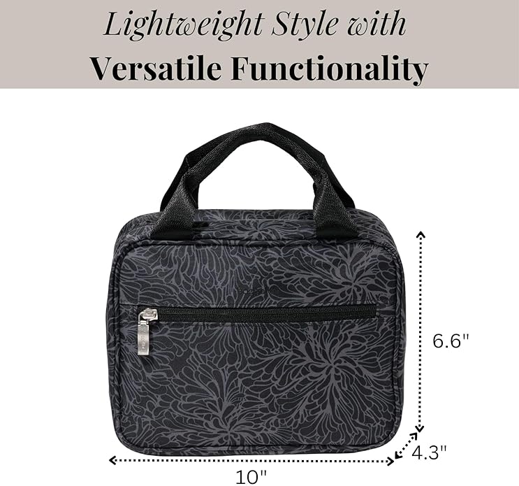 Baggallini Unisex's Hanging Travel Toiletry Kit-Lightweight 6x10 Inch Makeup Bag Toiltery
