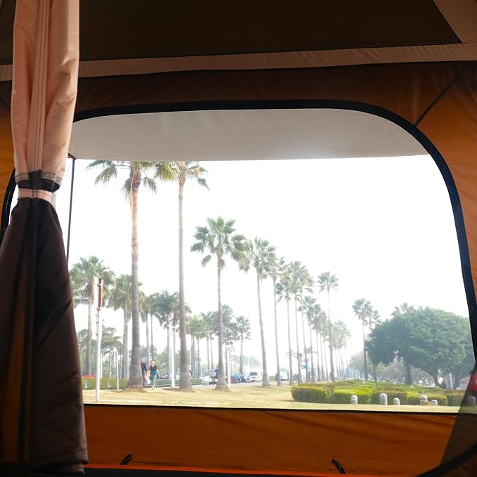 KTT Extra Large Tent 10-12-14 Person(A),Family Cabin Tents,2 Rooms,3 Doors and 3 Windows with Mesh,Straight Wall,Waterproof,Double Layer,Big Tent for Outdoor,Picnic,Camping,Family Gathering