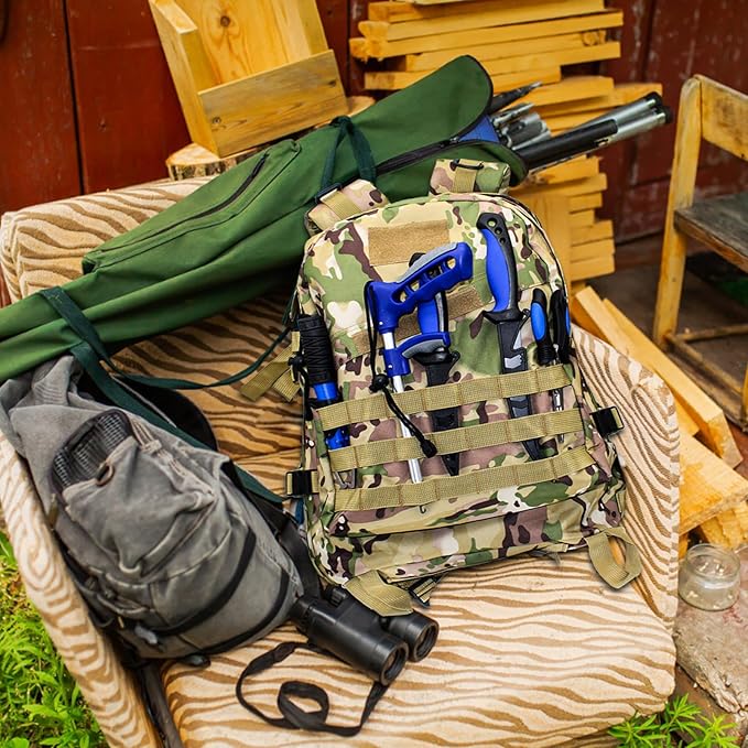 Lightweight Fishing Tackle Backpack Professional Water-Resistant All-in-One Rod Holder & Gear Storage