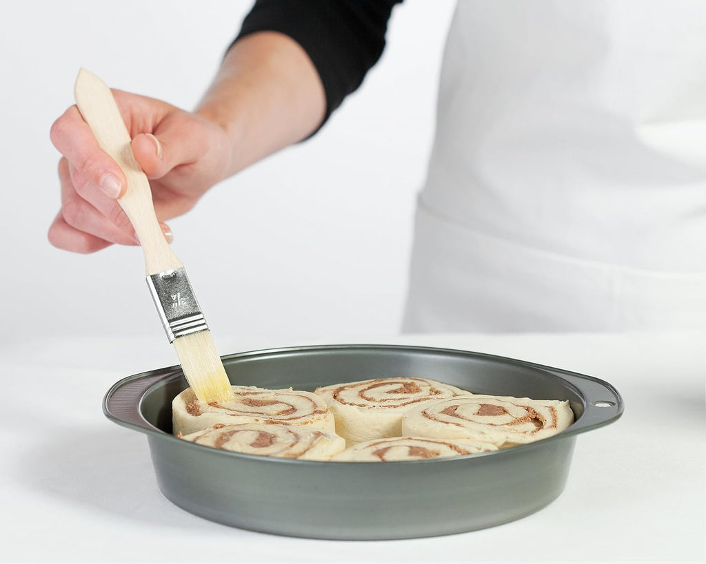 REDECKER Pastry Brushes Set with Untreated Beechwood Handles - 2 Different Sizes - Multi-purpose Brushes - Natural Bristle Basting Brush for Glazing and More - Wood Pastry Brush German Designed