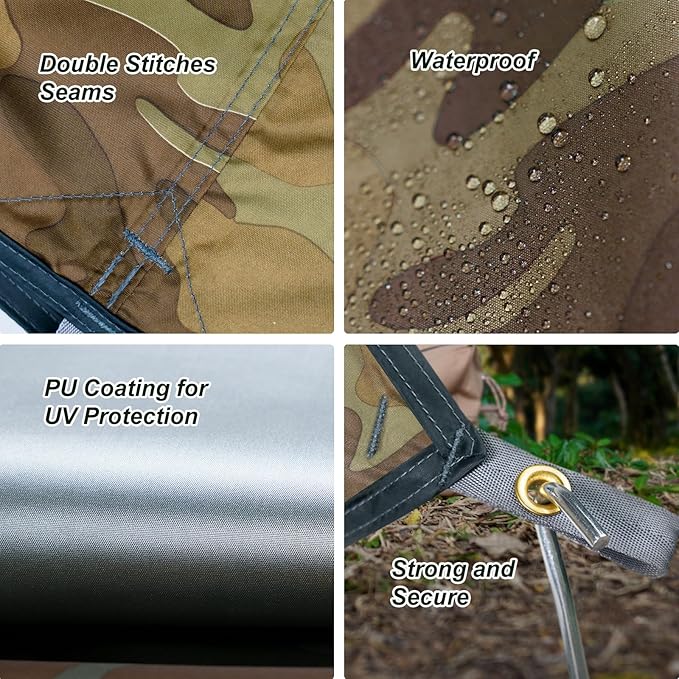 Unigear Hammock Rain Fly Waterproof Tent Tarp, UV Protection and PU 3000mm Waterproof, Lightweight for Camping, Backpacking and Outdoor Adventure