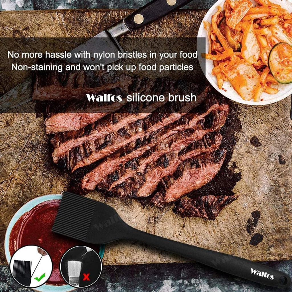 Walfos Small Basting Pastry Brush, Silicone Pastry Brush, Heat Resistant Perfect for BBQ Grill Baking Kitchen Cooking, Strong Steel Core and One-Pieces Design, BPA Free and Dishwasher Safe (8.2")