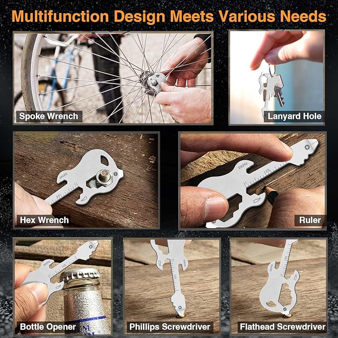 12 in 1 Keychain Multi-tool, Gifts for Men Boyfriend Dad, Father's Day Birthday Gifts, Mini EDC gadgets Tool Gear Bottle Opener for Camping Survival