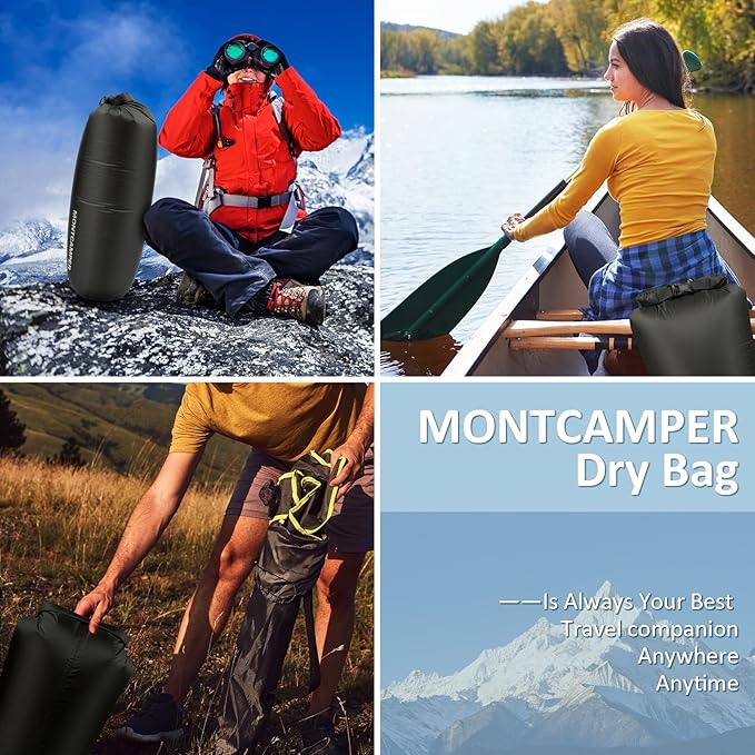 30D Nylon Waterproof Dry Bag-Extra Large Waterproof Storage Sack with Roll Top Closure-Suitable for Long Hiking, Camping, Kayaking and Beach-Float on Water(35L/Black)