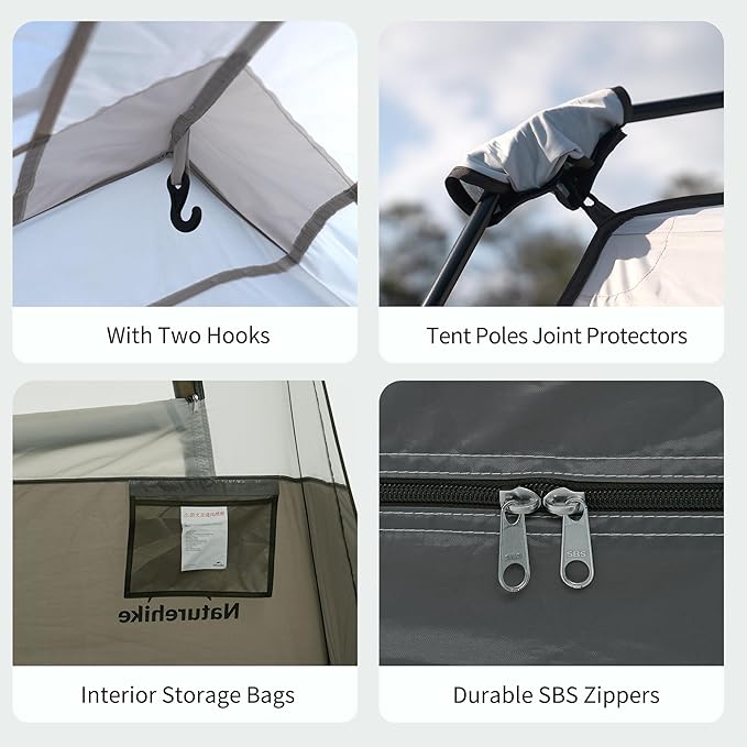 Naturehike Cape 4/6/8 Person Camping Tent, 60S Easy Setup Instant Tent Pop up Tent, Waterproof Large Tall 6/8 Person Tents for Camping, Car Camping