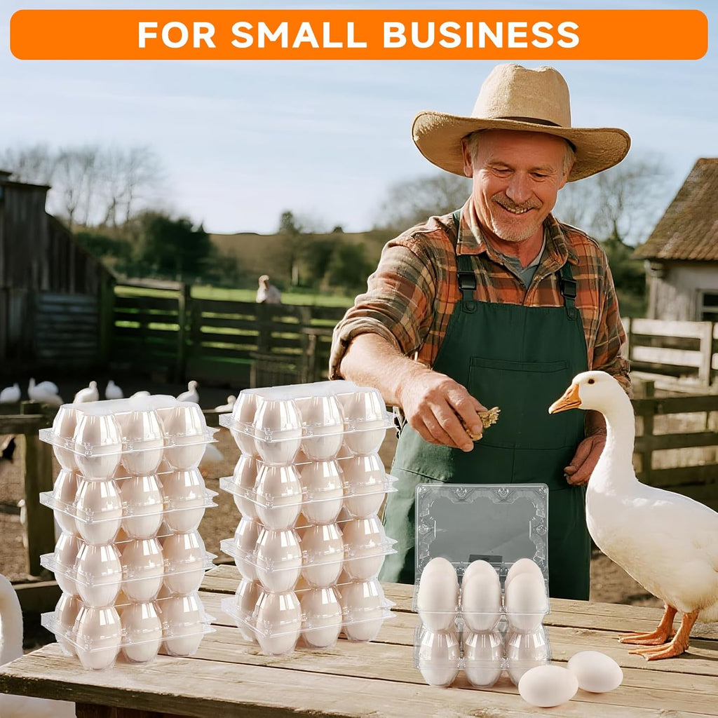 120Pack Jumbo Egg Cartons Duck Egg Cartons Extra Large Egg Containers XL Egg Tray Holders for Home Ranch Chicken Farm, Commercial Business Market Display, 2x3 Grids