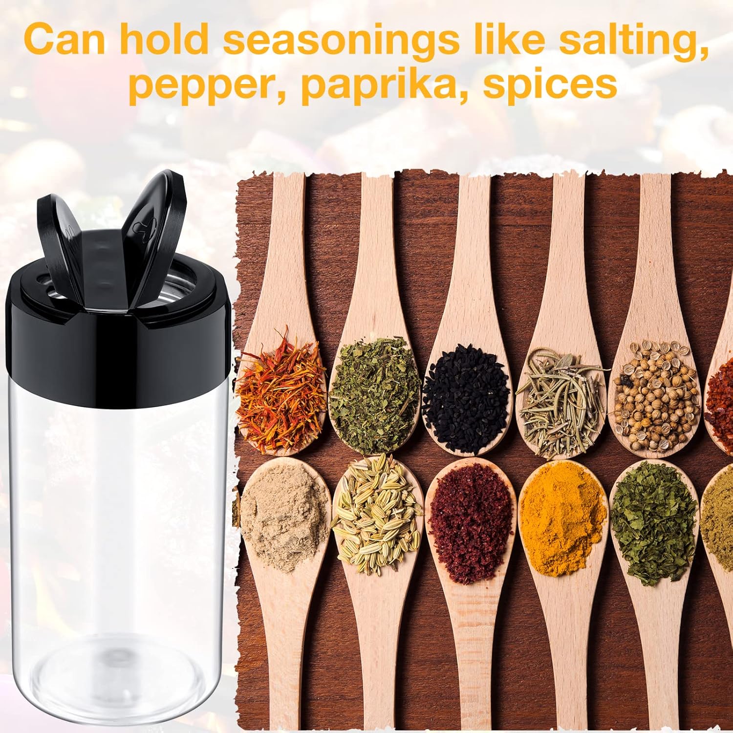 30 Pack 8.7 oz Plastic Spice Jars with Shaker Lids Clear Seasoning Containers Spice Bottles for Kitchen Storing Herbs Seasoning Powders