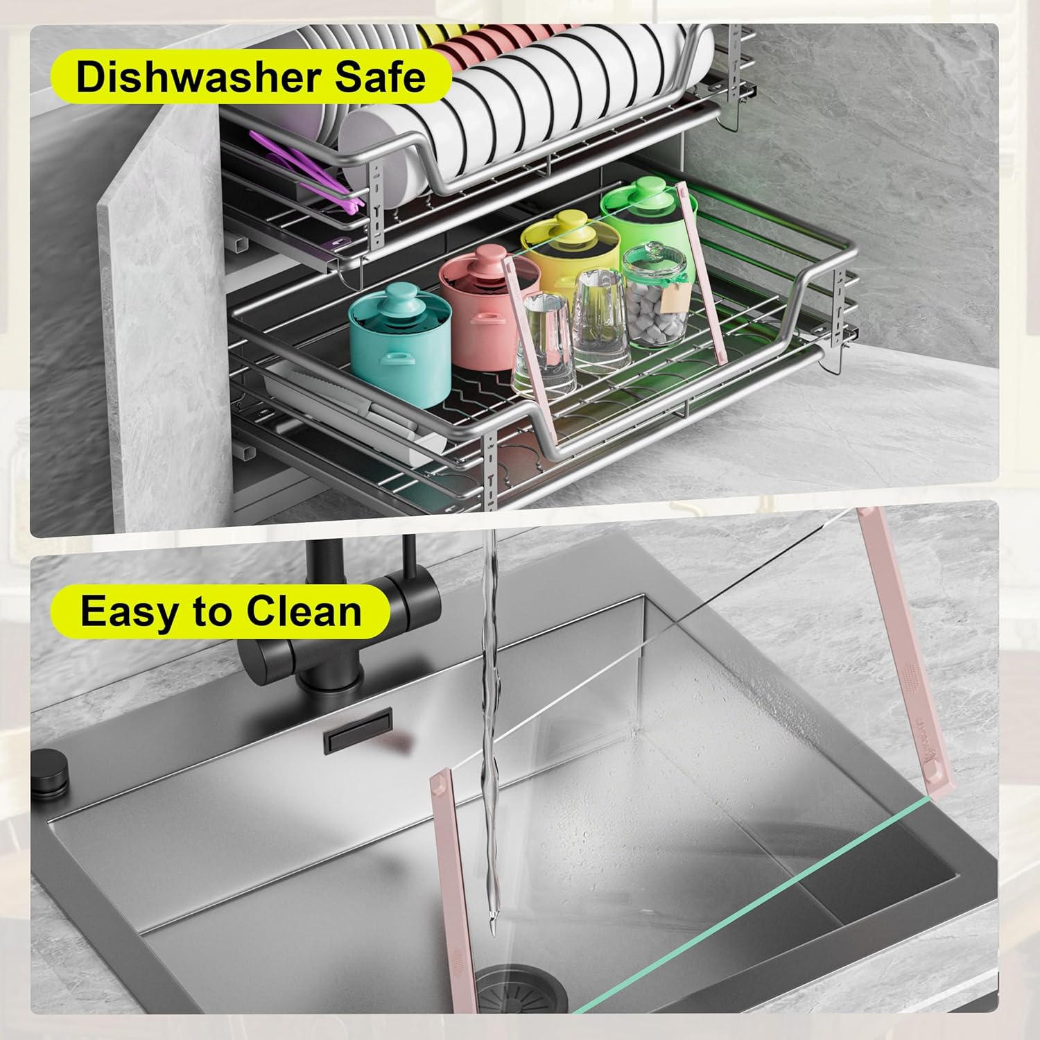 Glass Cutting Board with Silicone Grip, 80% Stronger Shatter Resistance and Slip Resistance,No Scratches/Microplastic-Free,Dishwasher Safe, Non Toxic Cutting Board for Kitchen (Pink-12 * 8"&16 * 12")