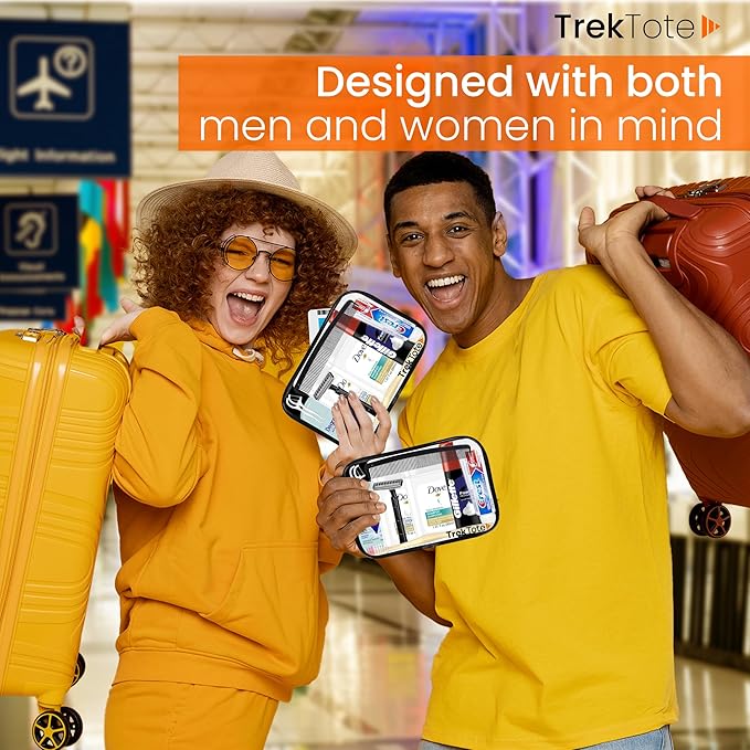 Trektote Travel Toiletry Kit For Men – 15 Piece Set of Travel Size Toiletries, TSA Compliant, Includes Dove Shampoo And Conditioner, Gillette Shave Cream, Reusable Toiletry Bag & More