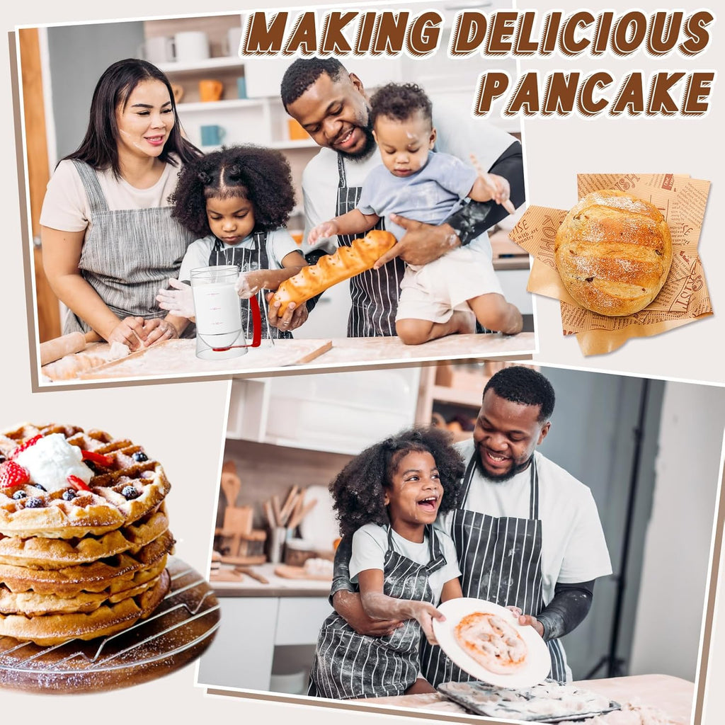 2 Pcs Cupcake Batter Dispenser Pancake Mix Dispenser 4 Cups with Squeeze Handle Tools for Pancake, Cupcake, Cookie, Cake, Waffles, Ice Cream Baking Gifts for Kitchen Housewarming (Red)