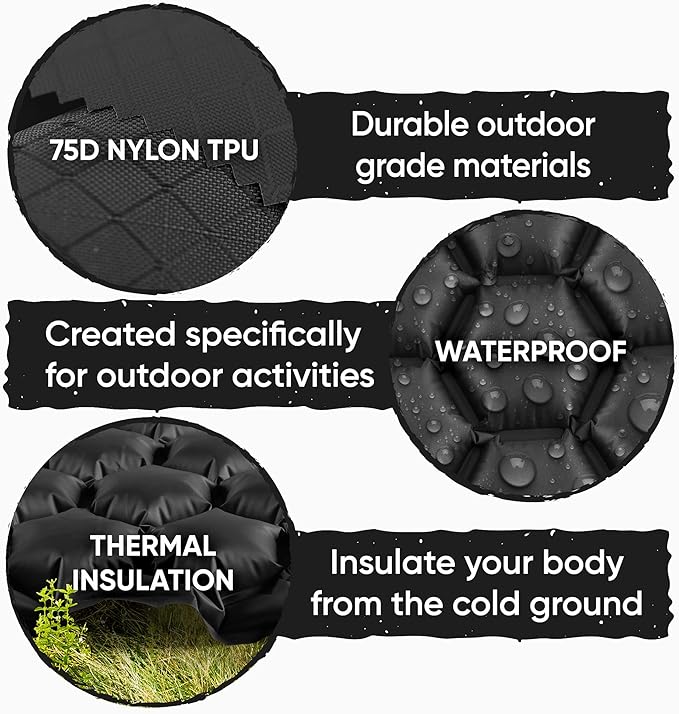 POWERLIX Ultralight Sleeping Pad for Camping with Inflating Bag– Compact Lightweight Camping Mat, Outdoor Backpacking Hiking Traveling Airpad Camping Air Mattress Sleeping Mat