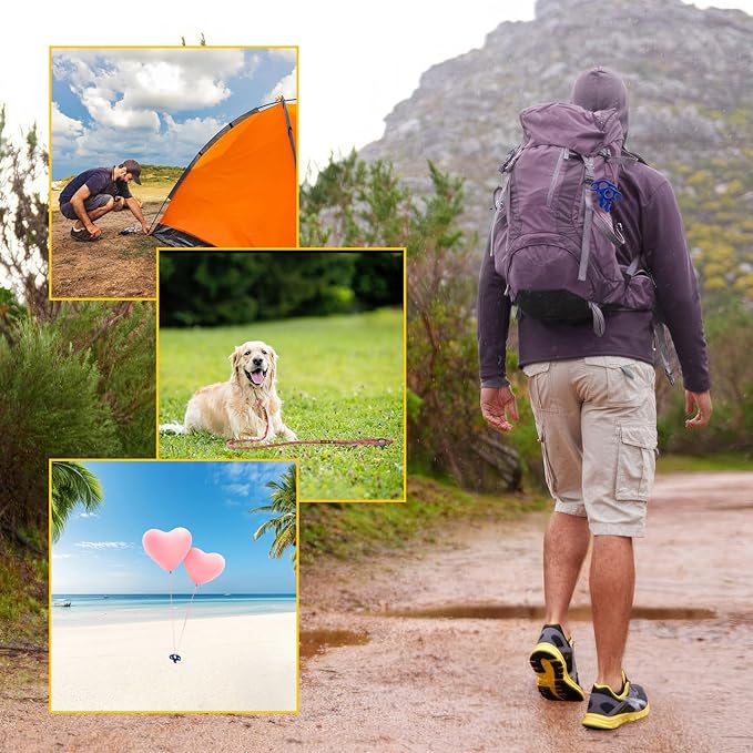 Tent Stakes Sand Stakes for Beach Tent 6 Pack Spiral Anchor Stakes 9.4 Inch Heavy Duty Screw Canopy Stakes for Camping, Hiking and More (6, Blue)