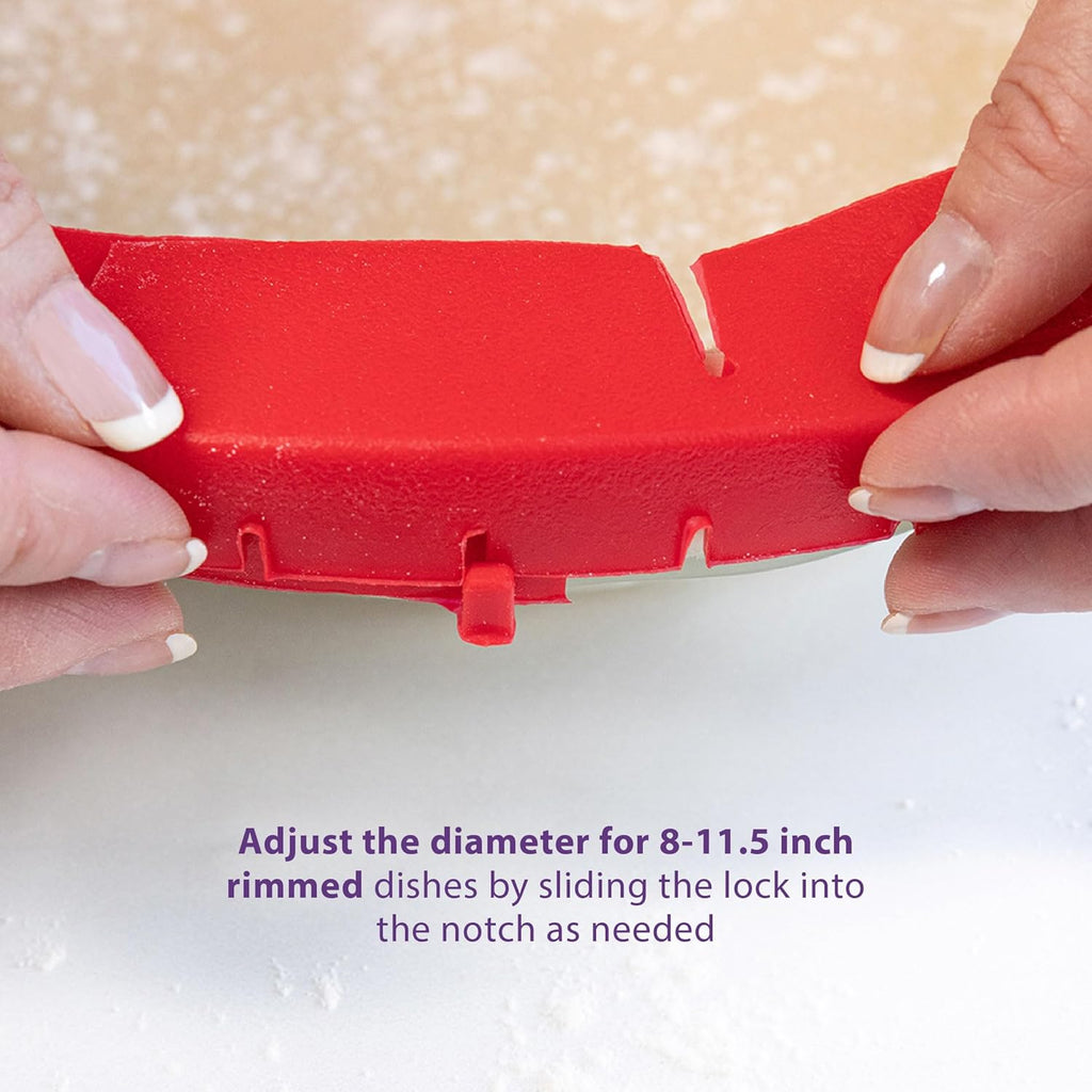 Talisman Designs Baking Pie Crust Shield Protector Cover for Edges of Pie - 8-inch to 11.5-inch Adjustable Silicone Baking Accessory for Making the Perfect Pie | Set of 1