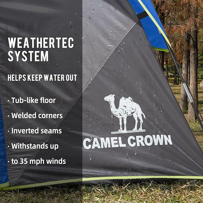 CAMEL CROWN Tents for Camping 4/6 Person Tent Waterproof Easy Setup Backpacking Tents