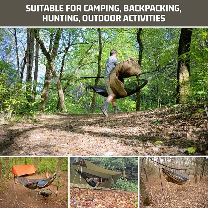 Under Quilts for Hammocks, HIKERBRO Ultralight Hammock Underquilt, Double Size Underquilt for Hammock Camping, Backpacking Army Green