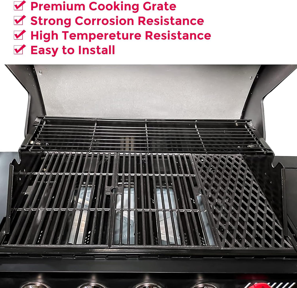 Uniflasy Grill Grates Heat Plates for Dyna-Glo 4 Burner DGH450CRP DGH451CRP Grill Parts for Dyna Glo 70-01-911 70-02-411 70-02-412 Porcelain Steel Heat Plates Replacement Part for Dyna-Glo