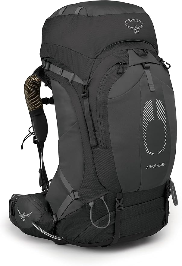 Osprey Atmos AG 65L Men's Backpacking Backpack, Black, L/XL