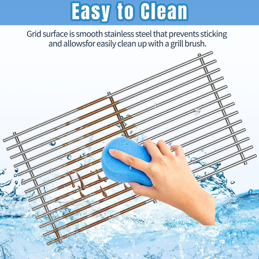 18 7/8" SUS304 9MM Cooking Grates for Weber Genesis II E210 Grill Grates for Weber Genesis II E-210 S-210 Genesis LX E240 S-240, 2-Pack Grill Grate for Weber 60004001 65004001 66801 66094