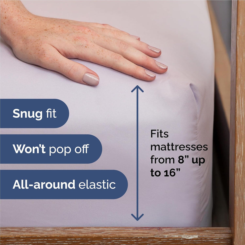 Full Size 4 Piece Sheet Set - Comfy Breathable & Cooling Bed Sheets Set - Hotel Luxury Bedding for Women, Men, Kids, Teens, Boys & Girls - Deep Pockets, Soft, Wrinkle Free - Oeko-Tex - Light Lavender