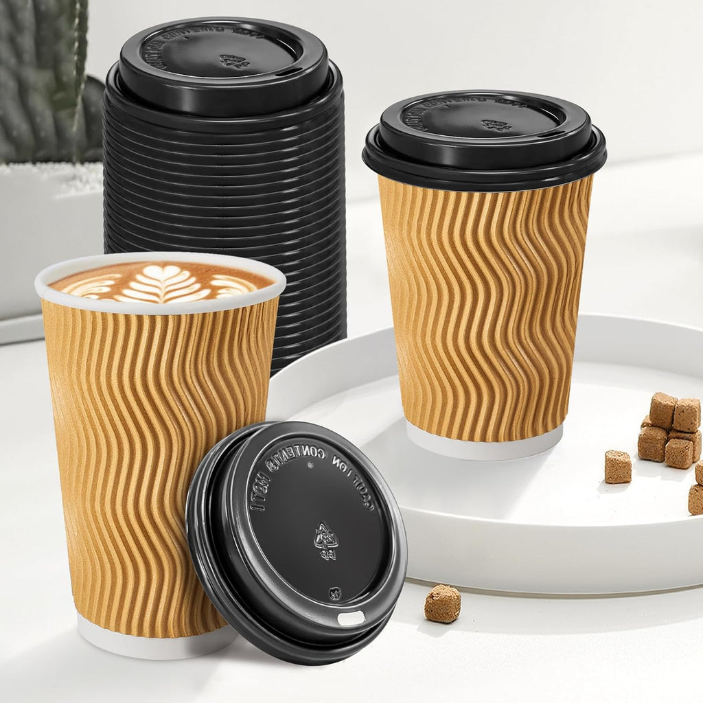 240 Pack Disposable Coffee Cup lids, 3.54'' Leak-Proof Disposable Plastic Cup Lids for 10, 12, 16, 20oz Paper Cups, Hot/Cold Drinking Cup Lids, Black