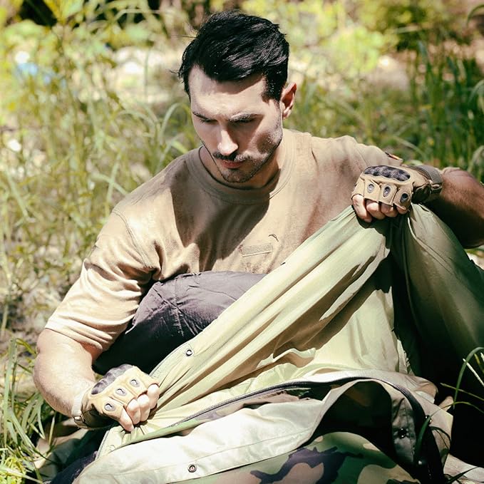 MT Army Military Modular Sleeping Bags System, Multi Layered with Bivy Cover for All Season, Woodland/Multicam