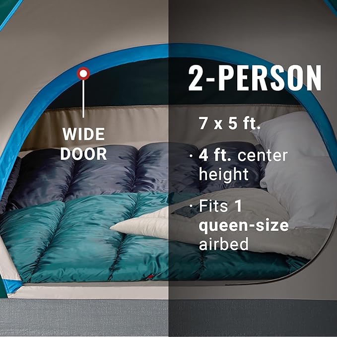 Coleman Skydome Series Camping Tent Weatherproof Tent Includes Pre-Attached Poles Rainfly Carry Bag and Unique Pattern Sets up in 5 Minutes