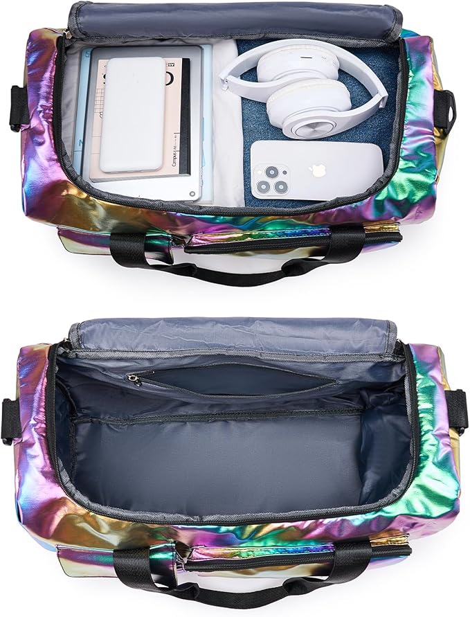 Small Gym Bag for Women, Travel Duffle Bag Carry On Weekender Bag with Shoe Compartment