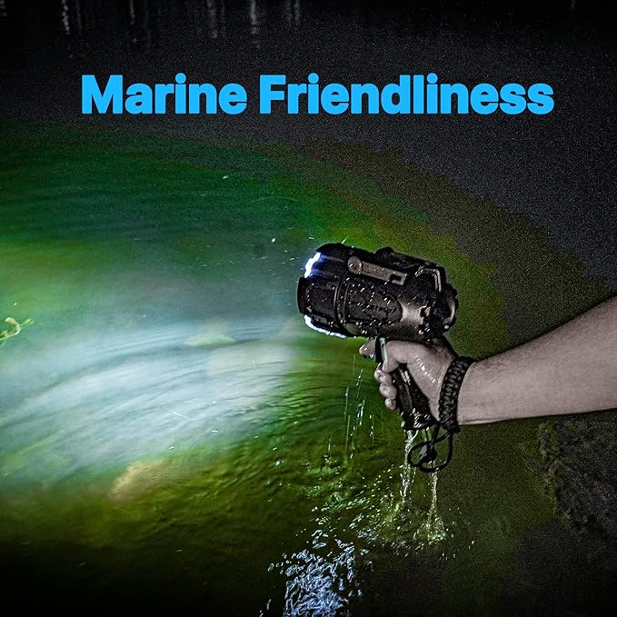 GOODSMANN 10000 Lumen Waterproof Rechargeable Marine LED Spotlight with EVA Carrying Case