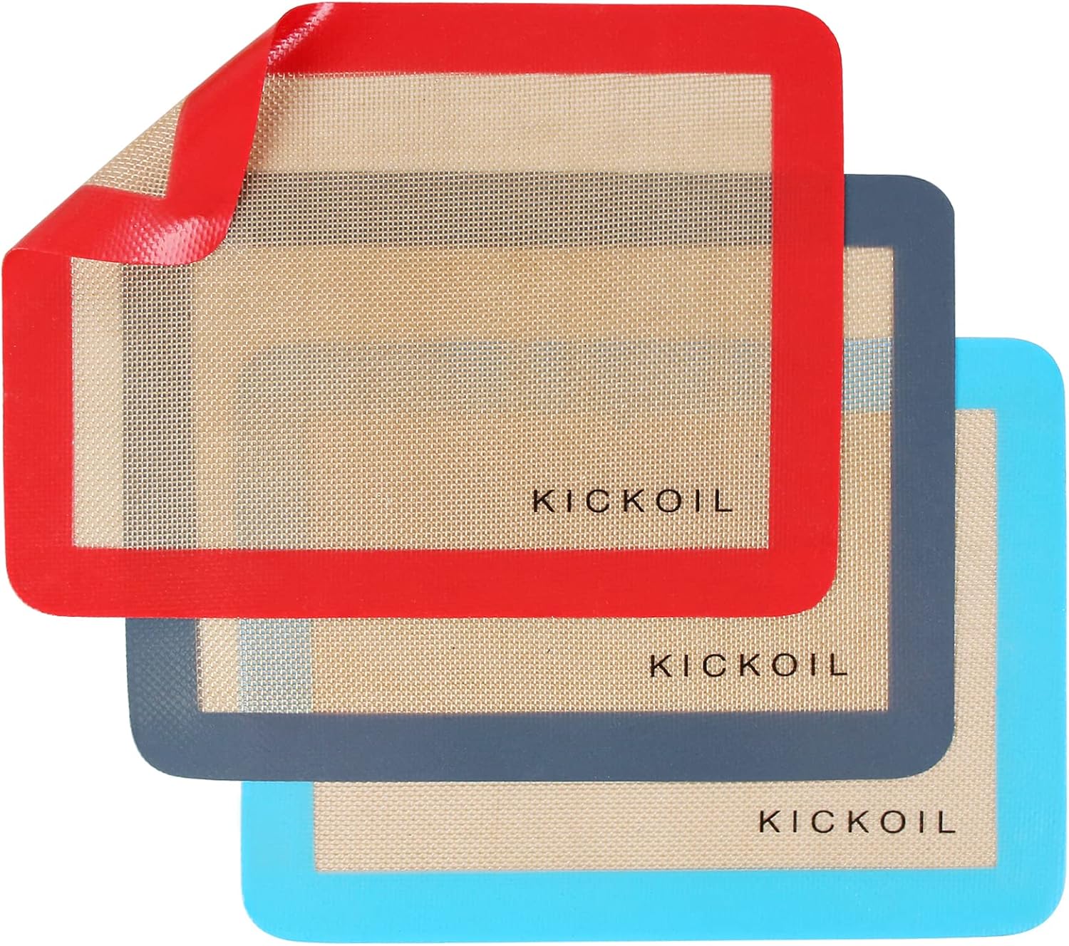 Silicone Baking Mats Quarter Sheet 3 Pack - BPA Free Reusable Non-Stick Silicone Baking Sheets for Oven Cookies Macarons Pizza - Induction Cooktop Protector, Cooking Essentials Kitchen Accessories