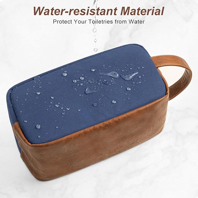 Travel Toiletry Bag for Men, Hanging Toiletry Organizer, Water Resistant Shaving Kit with Large Capacity for Travel Accessories - Navy Blue
