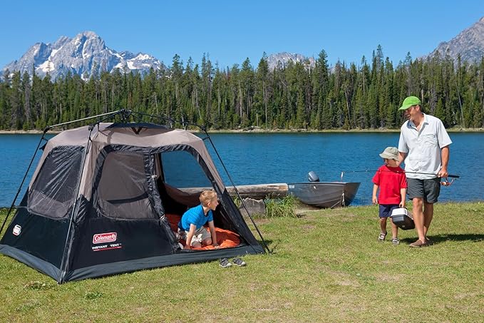 Coleman Instant Tent with 1-Minute Setup, 4/6/8/10 Person Tent with Pre-Attached Poles, Air Vent, & Carry Bag