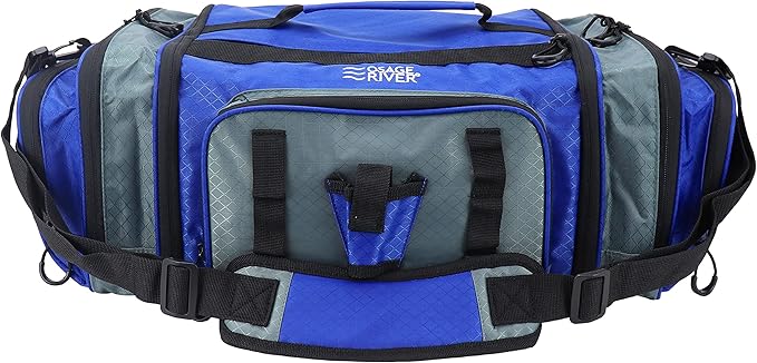OSAGE RIVER Large Waterproof Fishing Tackle Bag with Padded Shoulder Strap, Ripstop Soft Sided Bag with Fishing Pliers Holder