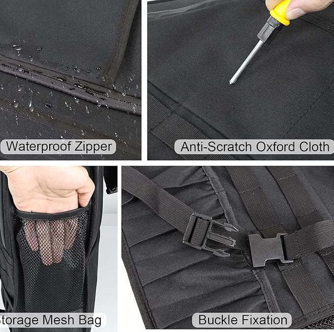 2Pcs Rear Roll Bar Storage Bags Car Trunk Cargo Cage Organizer Multi-Pockets Handbags Organizers Cargo Bag Saddlebag Kit Accessories for Ford Bronco Offroad 2/4 Door 2021-2024 (BLACK)