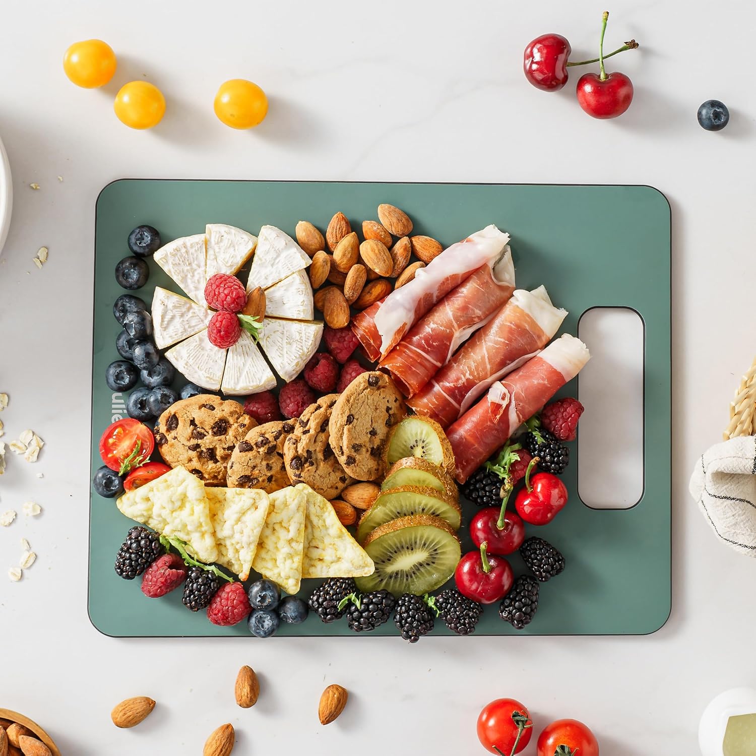 Cutting Boards for Kitchen [Set of 2], Wood Fiber Composite Cutting Board, Dishwasher Safe, Non-Porous, and Durable for Meat, Vegetables, and Fruit, Green