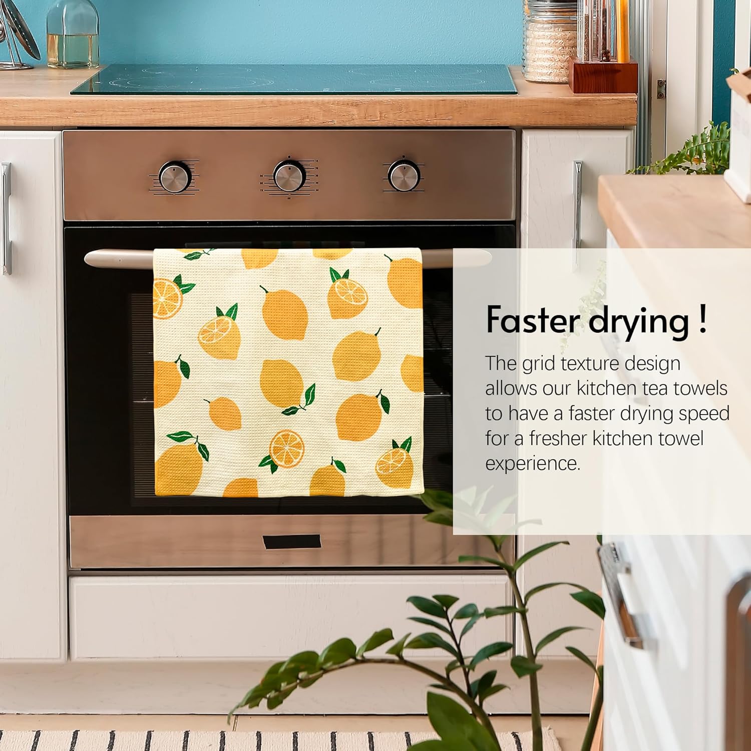 Kitchen Towels, 18" x 30" Dish Towels, Microfiber Tea Towels for Kitchen Drying, Superior Absorbency