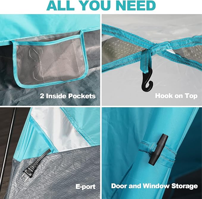 2/4-Person Family Dome Tent with Removable Rain-Fly, Easy Set Up Portable Camping Tent for Backpacking Hiking Backyard Outdoor, Green/Blue/2-person/4-person