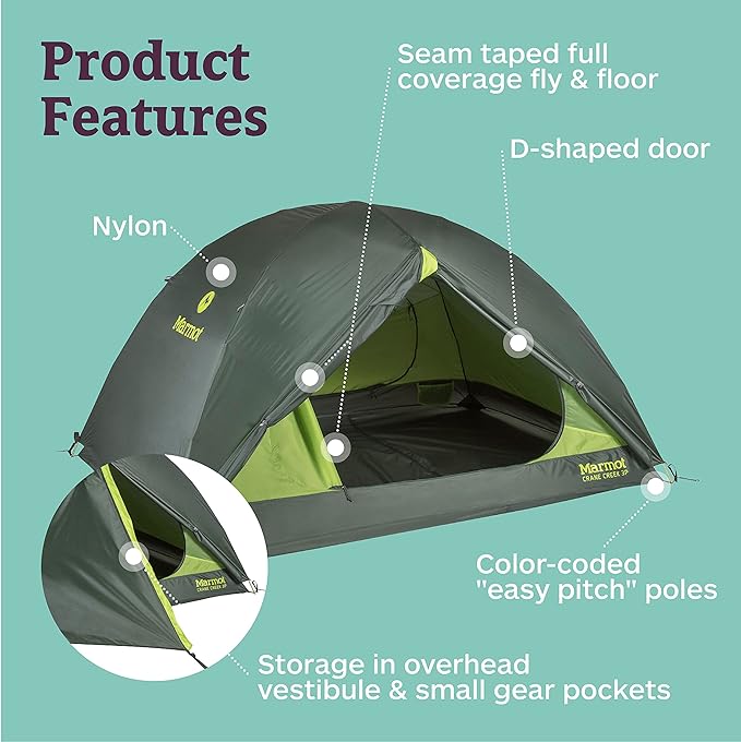 MARMOT Crane Creek 2P/3P Camping and Backpacking Tents & Footprints