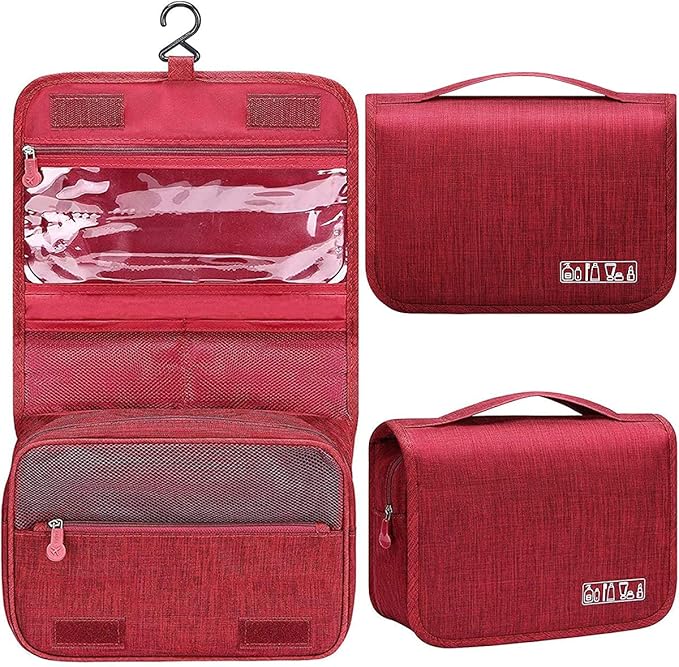 Hanging Travel Toiletry Bag Cosmetic Make up Organizer, Toiletry Bag for Women and Men, Water-resistant Makeup Cosmetic Bag Travel Organizer for Accessories, Shampoo, Toiletries