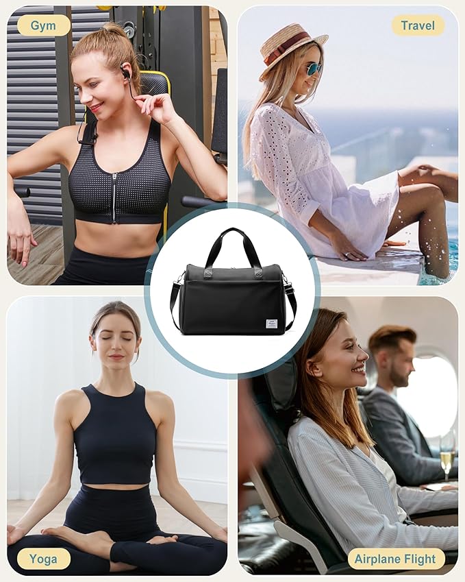 Gym Bag Womens,Travel Duffel Carry on Bag Sport Tote Bag Weekend Overnight Bag