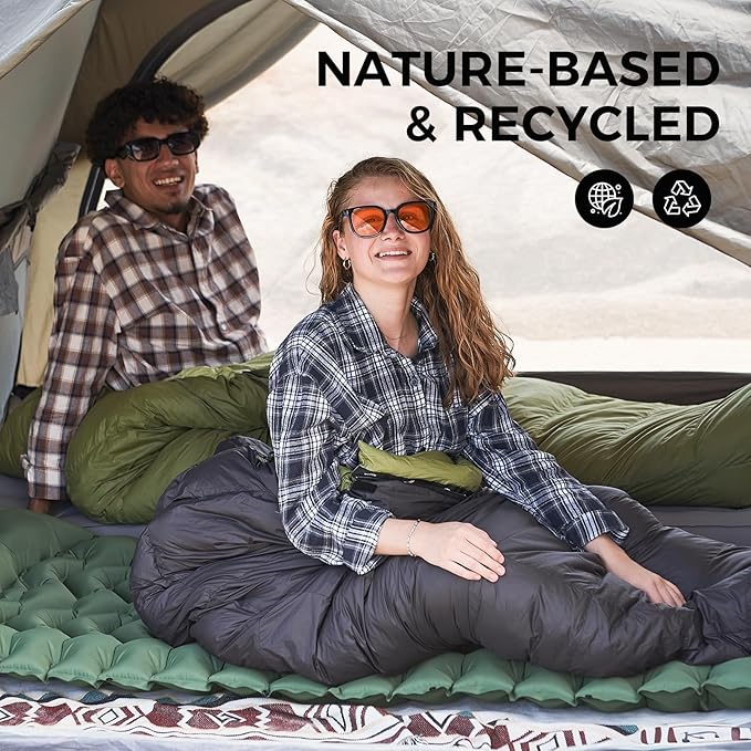 ATEPA Down Sleeping Bag for Adults, 650FP Recycled Mummy Cold Weather Ultralight 3 Season Waterproof Compact Packable Sleeping Bag with Stuff Sack & 15D Nylon Shell for Backpacking Camping Hiking