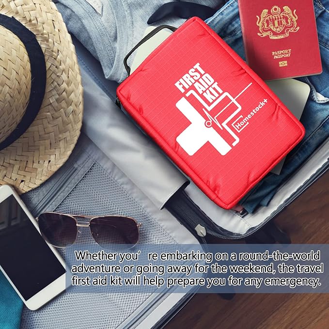 Compact First aid Kits,Portable First Aid Kit with Labelled Compartments Molle System Medical Kit for Car, Hiking, Backpacking, Camping, Traveling, and Cycling-111 Piece