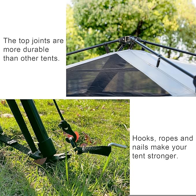 EVER ADVANCED 6 Person Blackout Camping Tent Instant Cabin Tents for Family with Rainfly, 60s Easy Setup, Water-Resistant