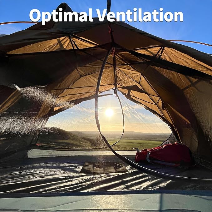 Night Cat Backpacking Tents 2 Persons Fast Setup Hiking Camp Tent with Foldable Pole Double Layers Two Doors Waterproof Lightweight Compact 7x4.4ft