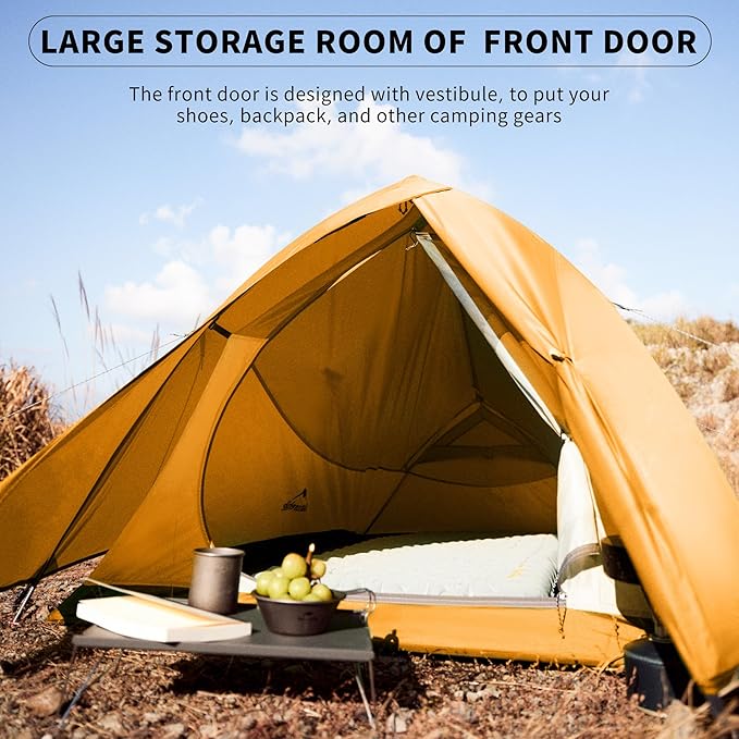 Naturehike Cloud-Up 2 Person Tent Lightweight Backpacking Tent with Footprint - Free Standing Ultralight Camping Hiking Backpack Tents Two Person Tent