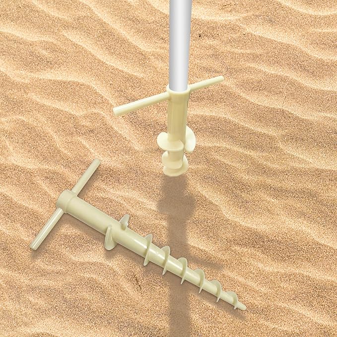 UMARDOO Beach Tent Sand Anchor,Sun Shelter Stand Holder Tent Stakes Ground Anchors Stakes,Camping Stakes Tarp Stakes for Tent Rain Tarps Canopy Camping Hiking (2 Packs)