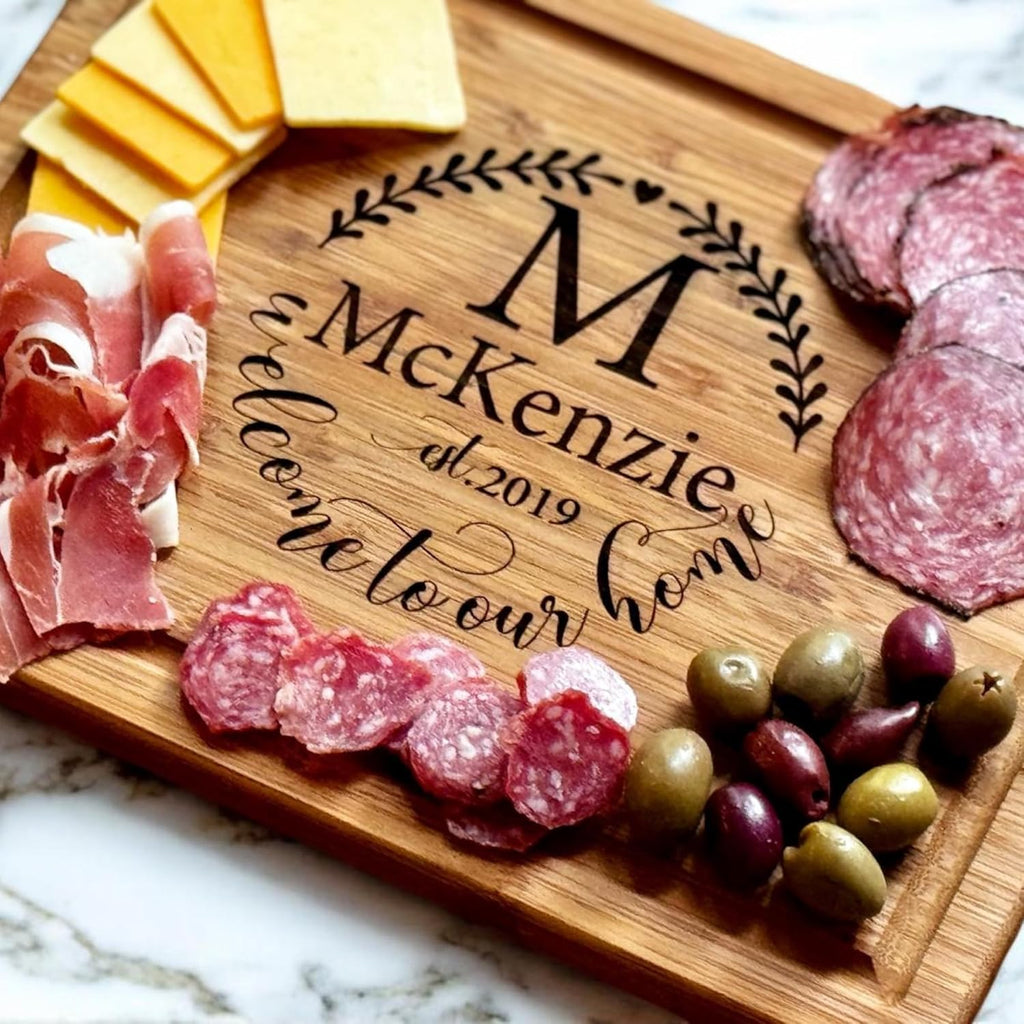 Handmade Personalized Cutting Board - Wedding, New Home, and Bridal Shower Gifts - Engraved Charcuterie Boards