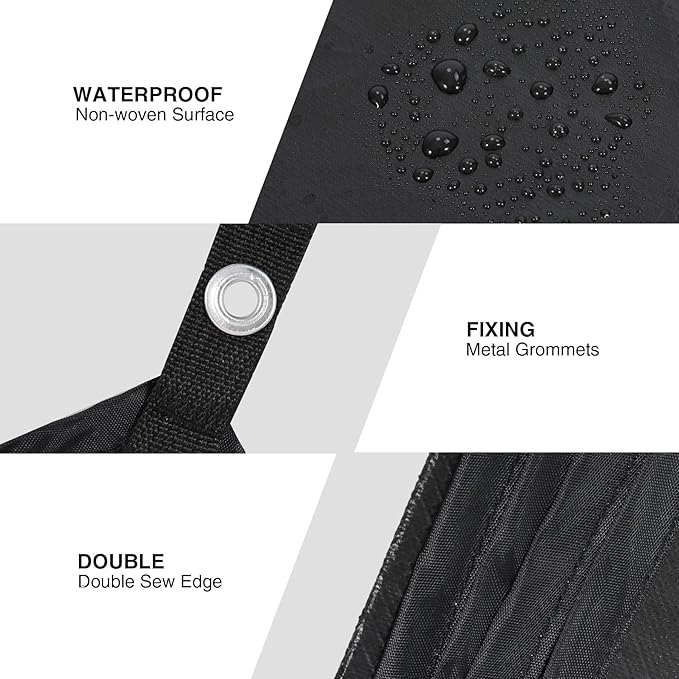 REDCAMP Ultralight Tent Footprint, Emergency Blanket with Insulated Thermal Reflective Liner, Waterproof Sandproof Camping Tarp with Carrying Bag for Ground Camping Hiking (55"x87" Black)