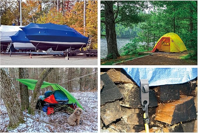 ORXPLUS TOOLS 4pcs Knot-free Tarp Clips Thumb Screw with Hook Tail Tent Clips Awning Clamp Set Tent Clamps for Camping Canopies, Car Cover, Winter Boat Cover, Pool Cover, Sun Shade